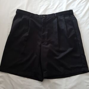 Haggar men's pleated shorts 44W black new
